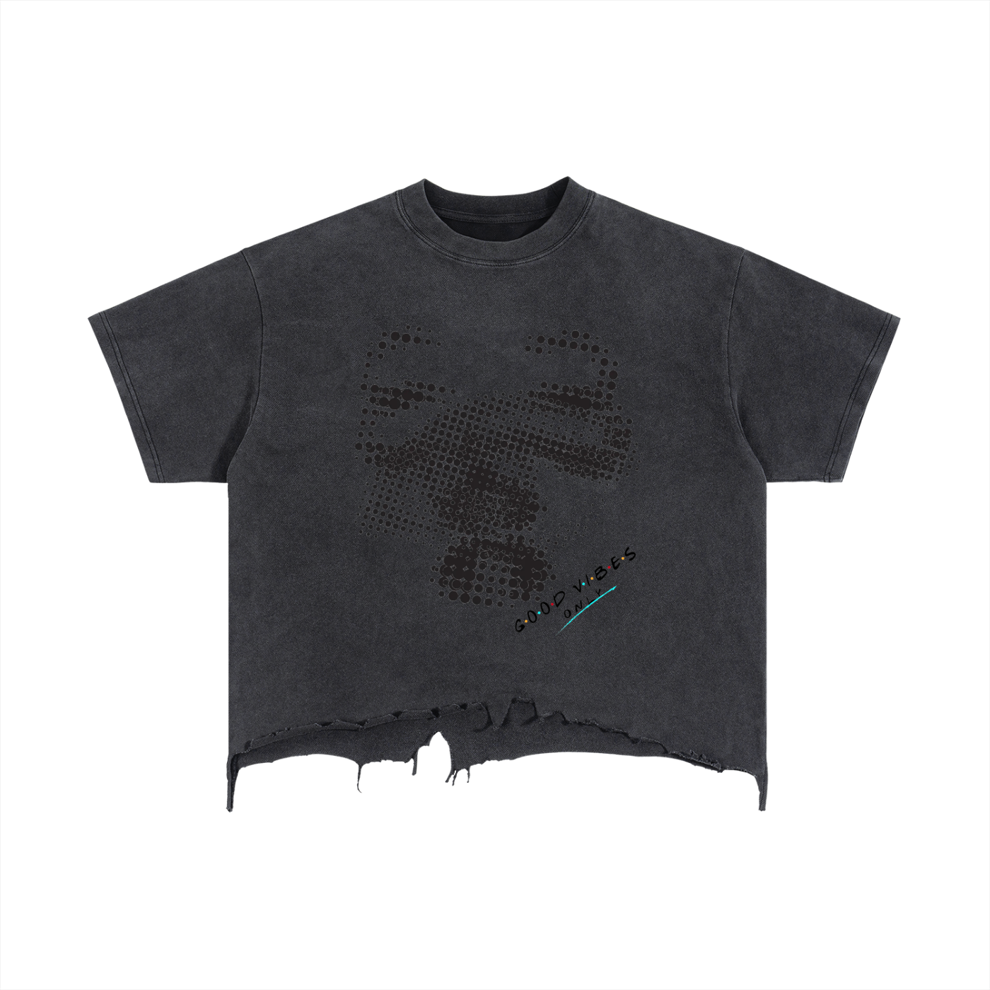 Vintage Wash Boxy Distressed Hem T-Shirt