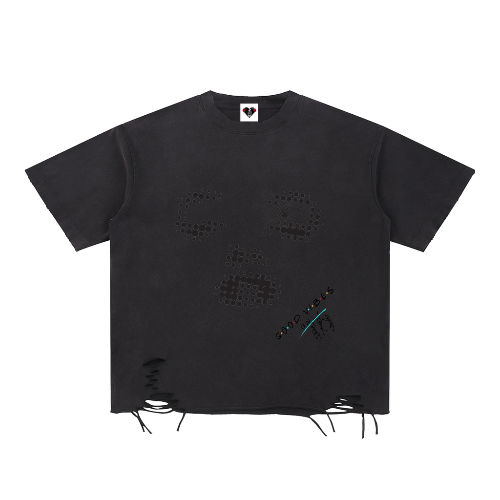 Snow Washed Raw-Hem T-Shirt