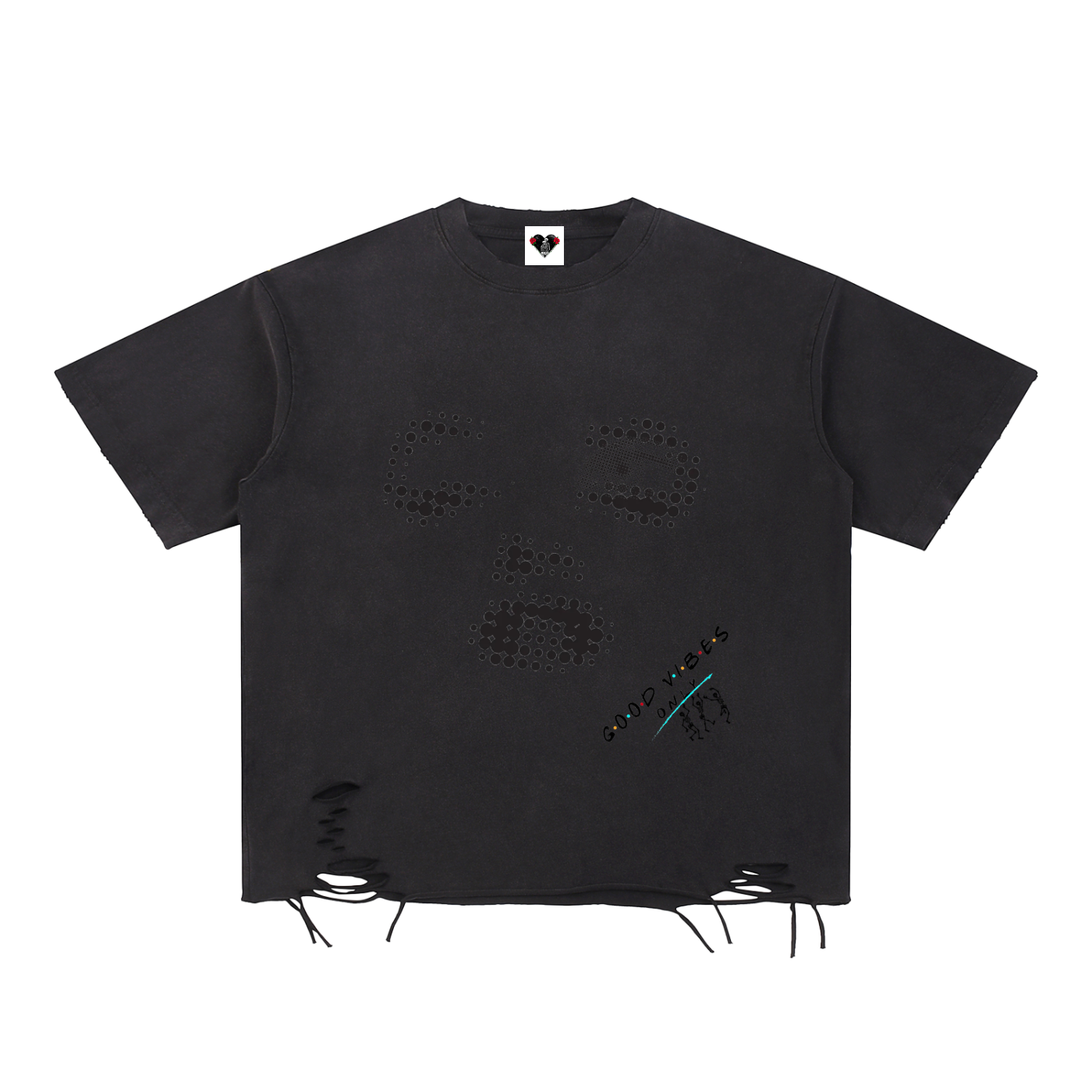 Snow Washed Raw-Hem T-Shirt