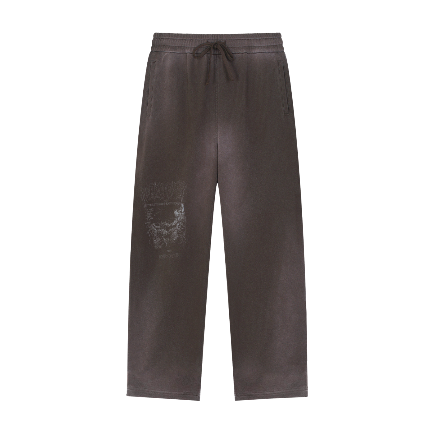 Sun Fade Raw Edge Straight-Leg Sweatpants