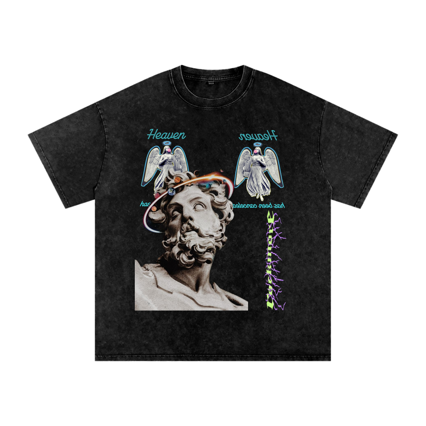 Snow Washed Oversized Cotton T-Shirt