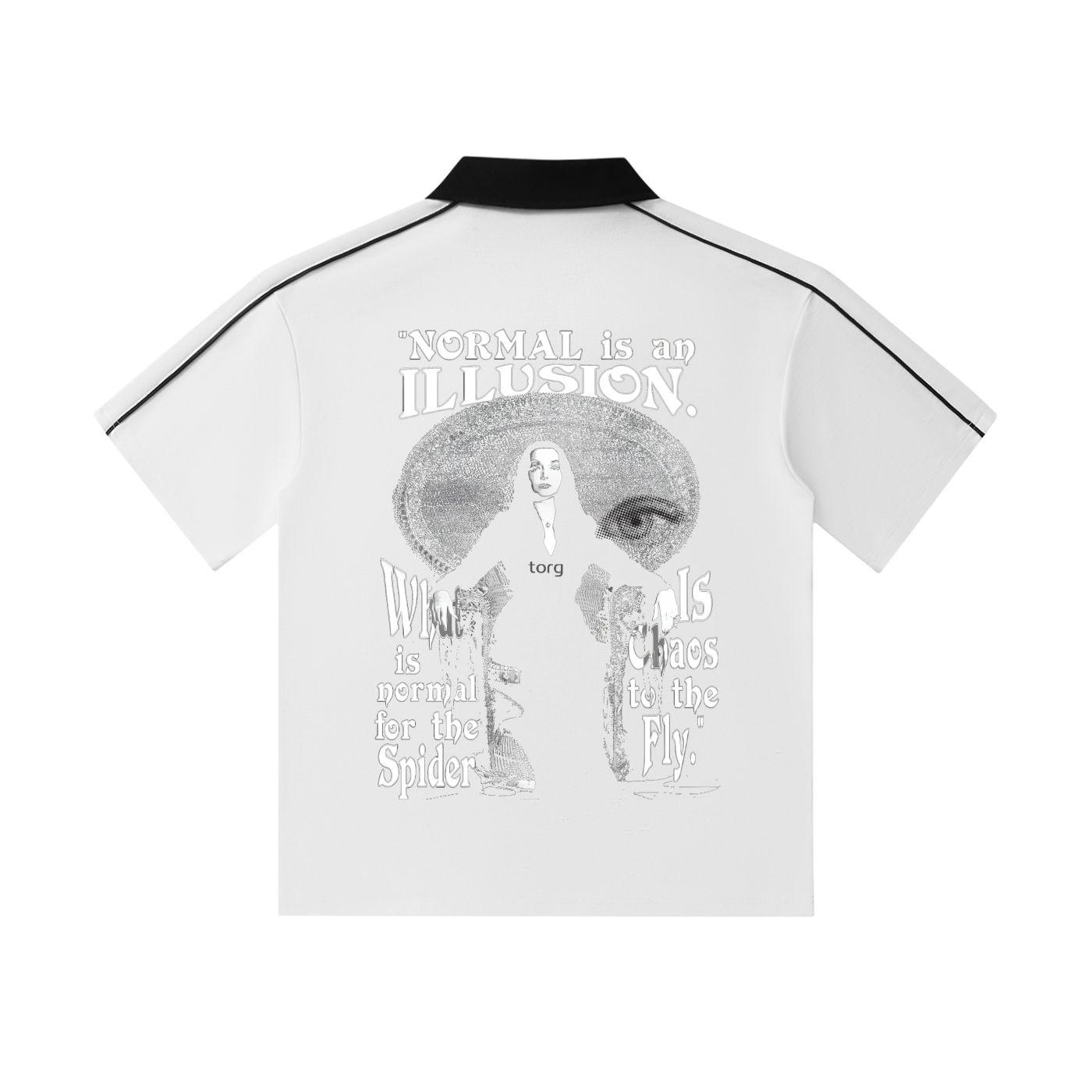 Contrast Collar Short-Sleeve Polo Shirt